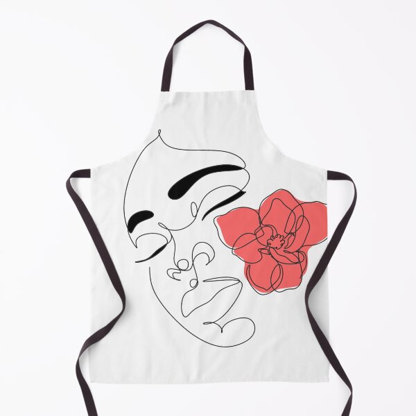 Item preview, Minimalist Woman Art. Abstract black face one line drawing. Portrait minimalistic style. Flower print. Modern continuous designed and sold by OneLinePrint.