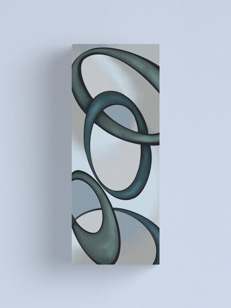 Thumbnail 2 of 3, Canvas Print, Blue Abstract Wall Art designed and sold by chrissyturley.