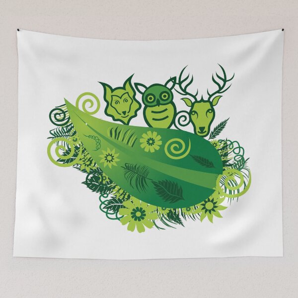 Item preview, Nature lovers animals with green leaves designed and sold by SLExpress.