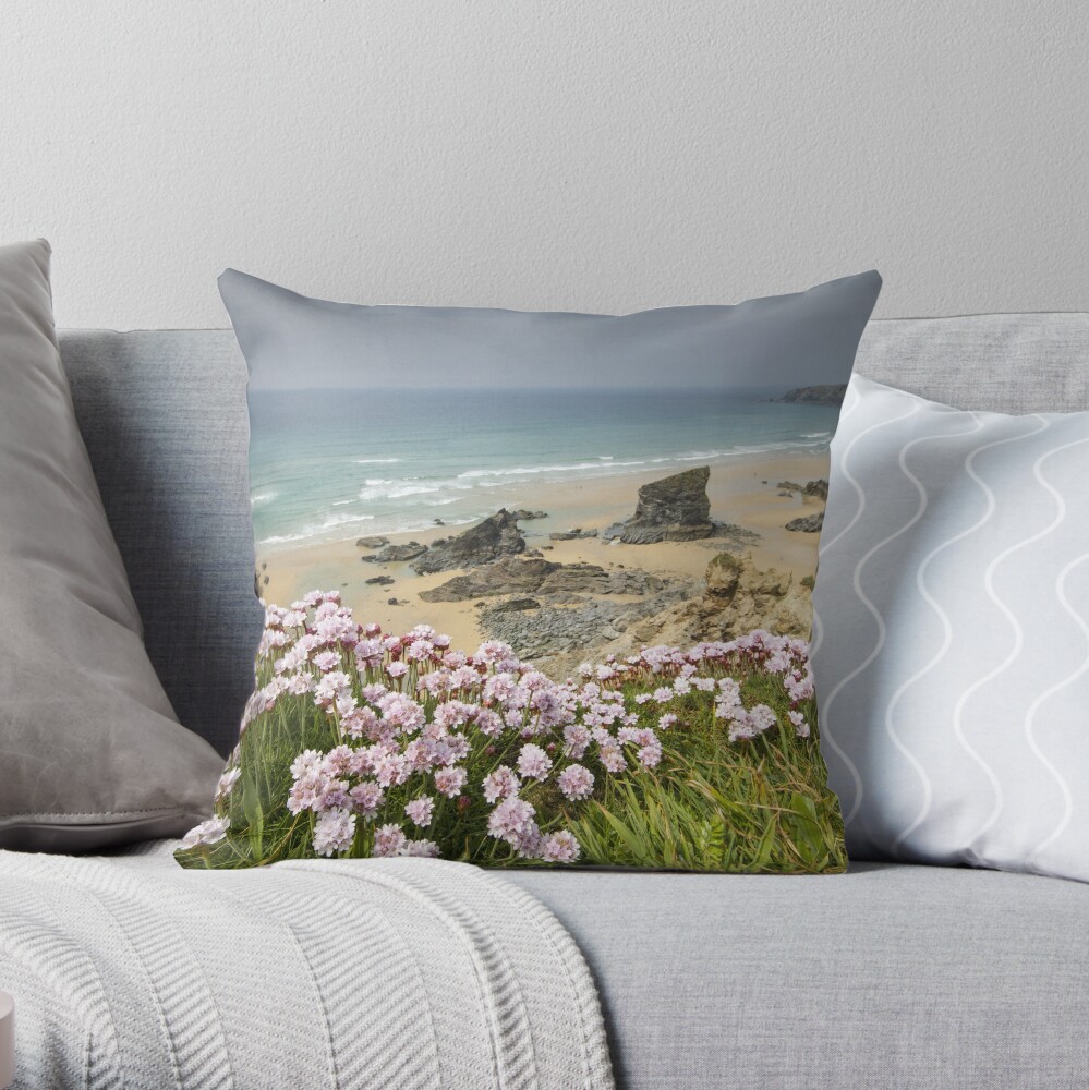 Cornwall - Bedruthan Steps Throw Pillow
