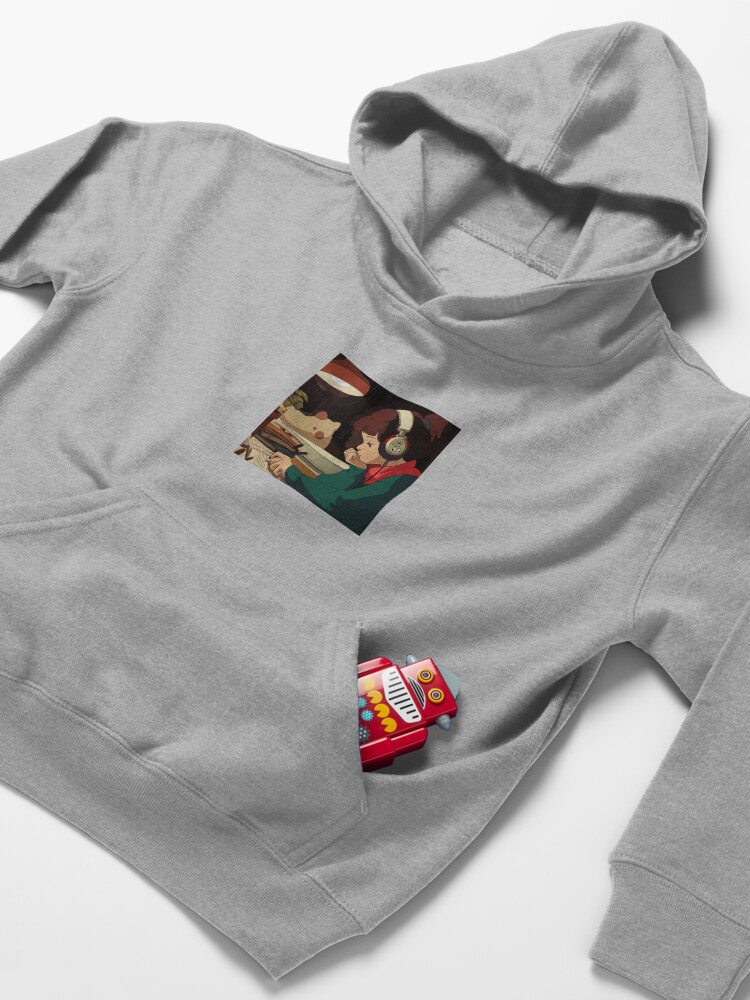 Alternate view of Lofi girl Kids Pullover Hoodie