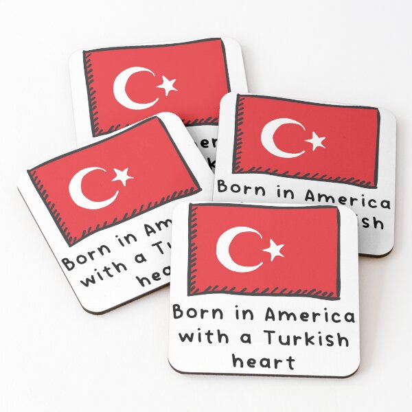 Item preview, Born In America With A Turkish Heart Cute Turkey Flag designed and sold by ReallyAwesome.