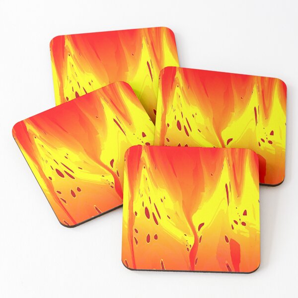 Item preview, Pattern abstract fire, flames, neon colors, red, yellow, designed and sold by MyREDBlack.