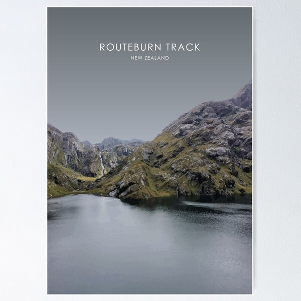 Item preview, Routeburn Track, New Zealand Travel Artwork designed and sold by Alo.