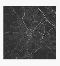 Sheffield, England Map. (White on black) Fotodruck