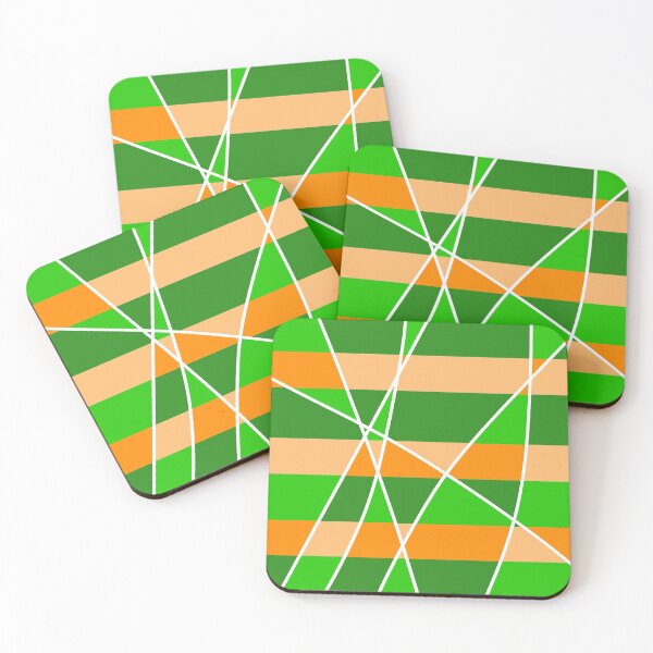 Item preview, Geometric lines, orange and green designed and sold by tropicalhen133.