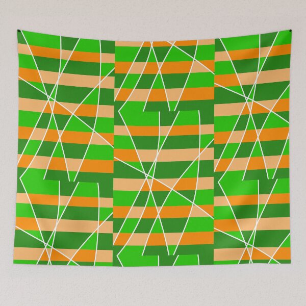Item preview, Geometric lines, orange and green designed and sold by tropicalhen133.