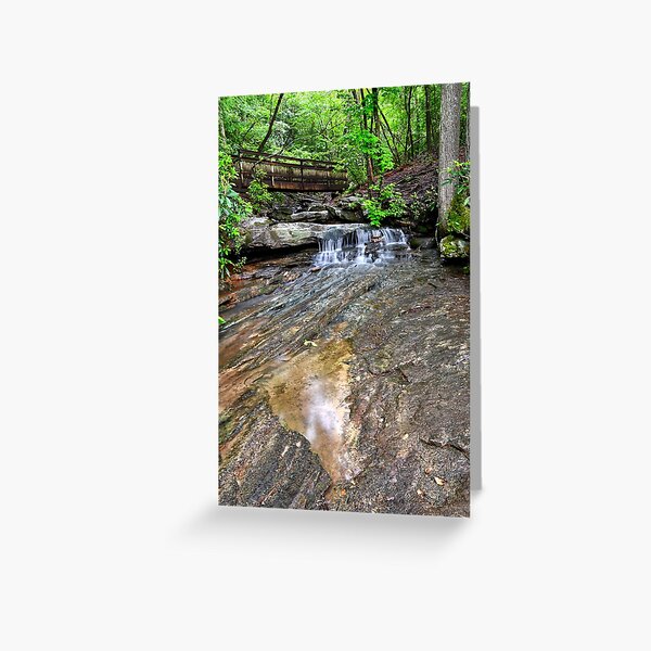 Falling Water And Bridge Greeting Card