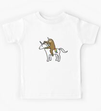 Slothicorn Riding Unicorn Kids Tee
