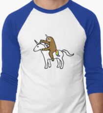 Slothicorn Riding Unicorn Men's Baseball ¾ T-Shirt