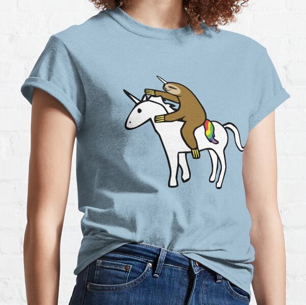 Unicorn Sloth T Shirts Redbubble - sloth summer shirt roblox template