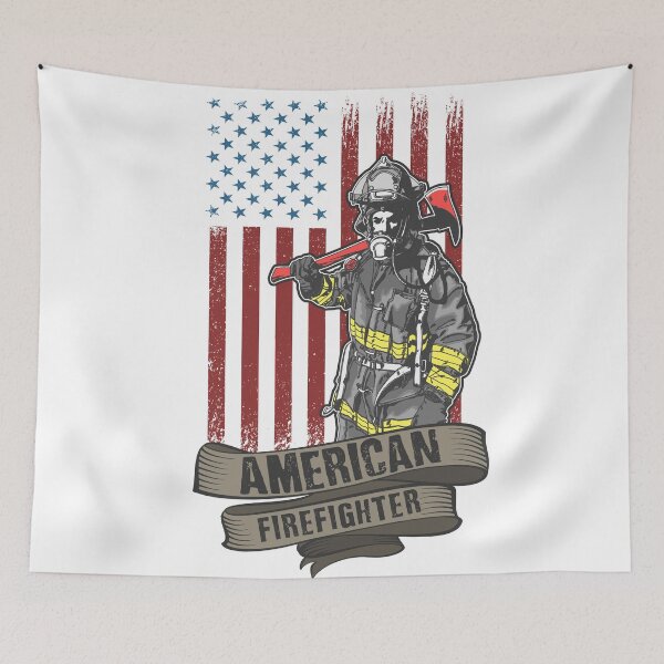 Item preview, American fireman USA over an American Flag Circle | Firefighter | Gift idea designed and sold by Emil1993.