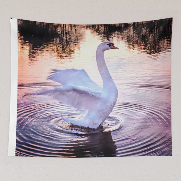 Item preview, Swan flapping its wings on the water designed and sold by Neilchurcherart.