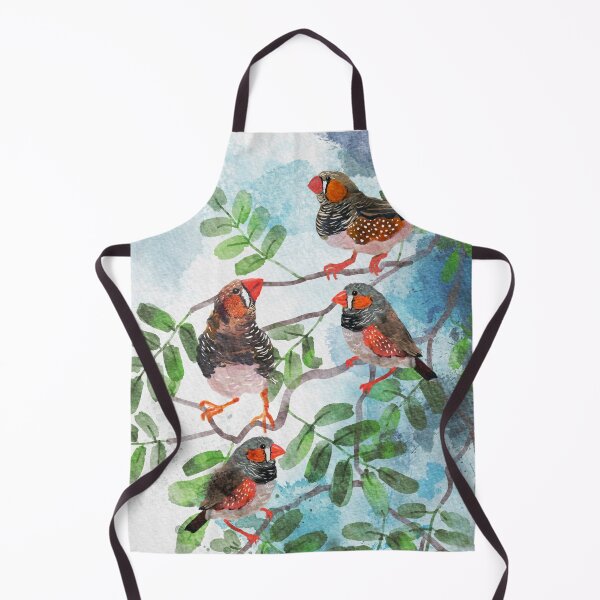 Item preview, Zebra Finch in the tree watercolor designed and sold by orangerinka.