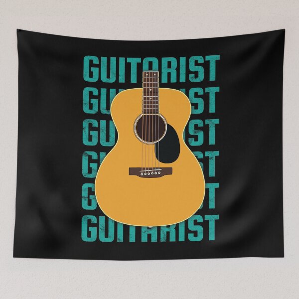 Item preview, Guitarist Repeated Text Acoustic Guitar Body designed and sold by nightsworthy.