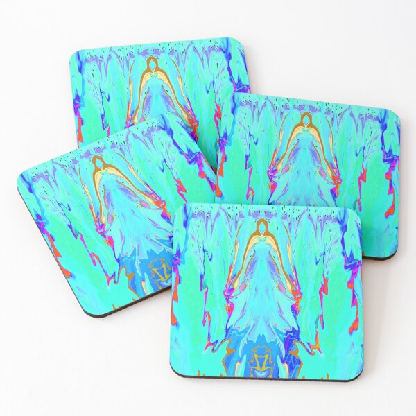Item preview, Pattern abstract explosion of colors in mint designed and sold by MyREDBlack.