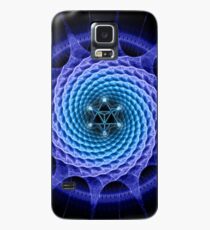 Merkaba Spiral Mandala Blue ( Fractal Geometry ) Case/Skin for Samsung Galaxy