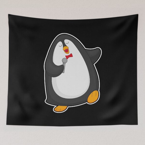 Aperçu de l'œuvre Penguin at Singing with Microphone & Tie créée et vendue par Snabdesign84.
