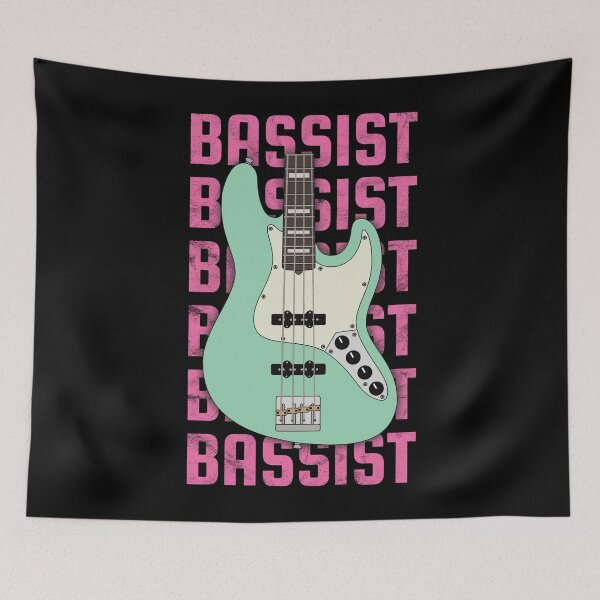 Item preview, Bassist Repeated Text J-Style Bass Guitar Body designed and sold by nightsworthy.