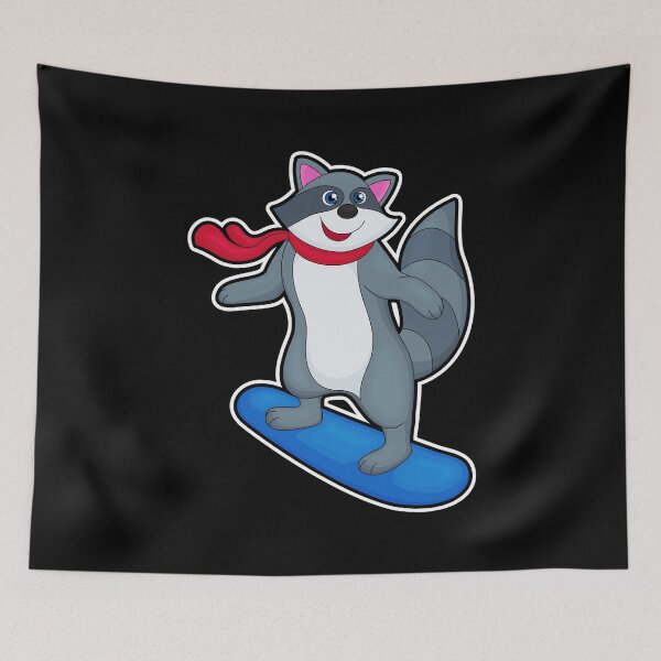 Item preview, Raccoon Snowboarder Snowboard designed and sold by Snabdesign84.