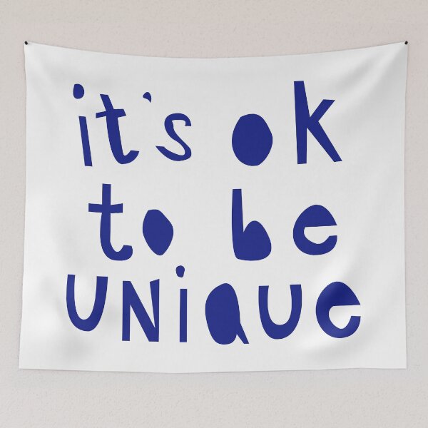 Item preview, It's Ok To Be Unique | Statement Graphic Word Sentence Saying Speech designed and sold by miebyjamie.
