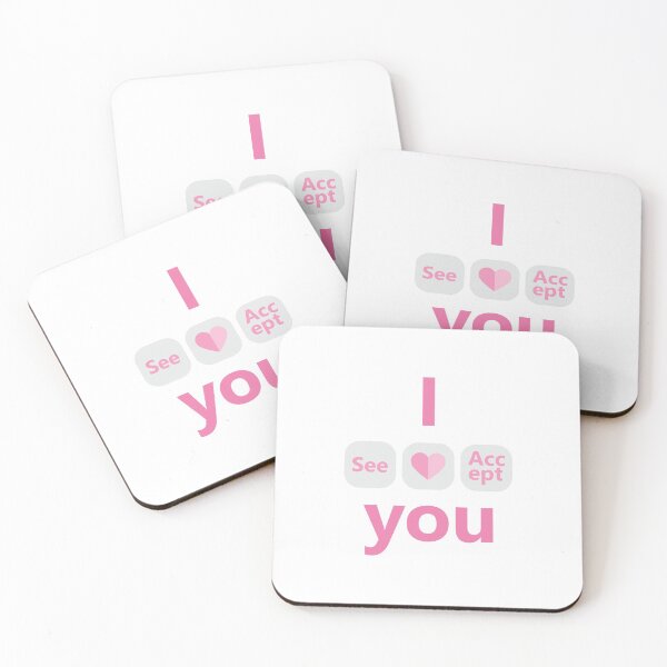 Item preview, I see I loye you I accept you Pink Text base design designed and sold by Babadollcraft.