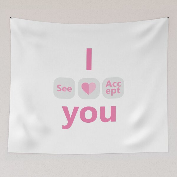 Item preview, I see I loye you I accept you Pink Text base design designed and sold by Babadollcraft.