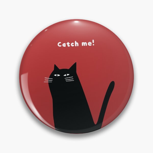 Item preview, Copy of catch me! - black cat doodle (red) designed and sold by bantaam.