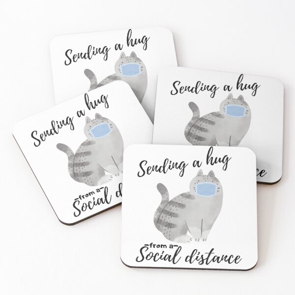 Item preview, Sending a hug from social distance cat pet quarantine 2021 designed and sold by zugharo2019.