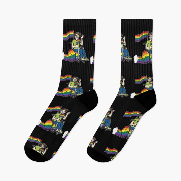 Item preview, LGBTQ Wheelchair Support Rainbow Flag designed and sold by Moonpie90.