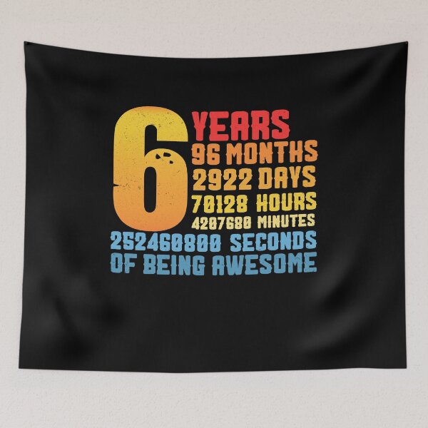 Item preview, 6th Birthday 6 Years Old Vintage Retro 96 Months designed and sold by FucaGirl.