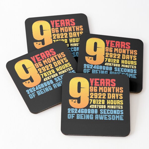 Item preview, 9th Birthday 9 Years Old Vintage Retro 96 Months designed and sold by FucaGirl.