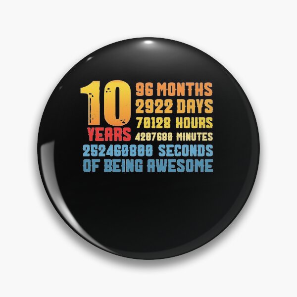 Item preview, 10th Birthday 10 Years Old Vintage Retro 96 Months designed and sold by FucaGirl.