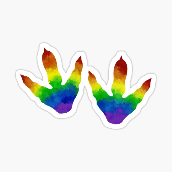 Rainbow Dinosaur Tracks Sticker