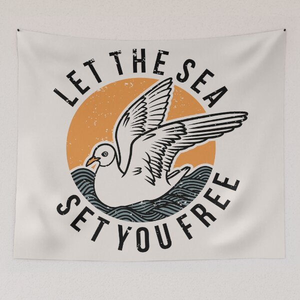 Item preview, Vintage Slogan Typography Let Sea Set You Free designed and sold by Peekonet.
