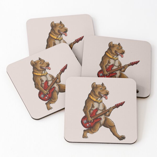 Item preview, Pitbull Playing Guitar - Funny Pit Bull Pittie Dog Guitarist - Dog Playing Guitar designed and sold by kathybuble.