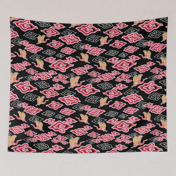 Item preview, Mega Mendung Red Clouds on Black designed and sold by suwarnaadi.