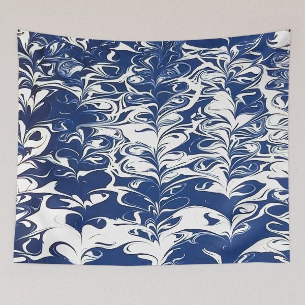 Item preview, Sea of Swirling Hearts - Sea Blue Abstract Pattern of Hearts Painting - Hand Drawing designed and sold by sthNnth.