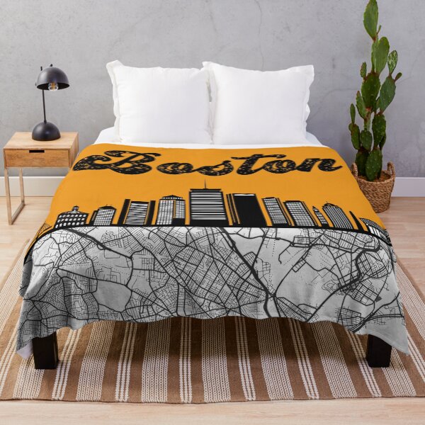 Artikelvorschau, Boston, Stadt Skyline, Mit, Landkarte, Altmodisch entworfen und verkauft von KrisSidDesigns.