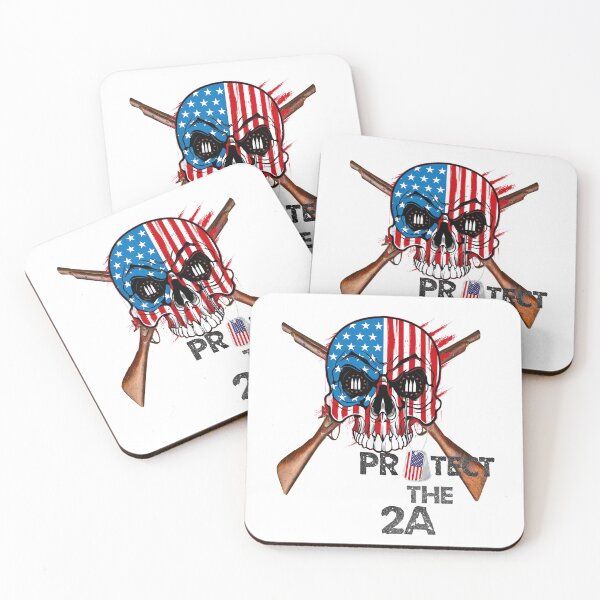 Item preview, Protect the 2A American flag skull designed and sold by Designs Of all kinds.