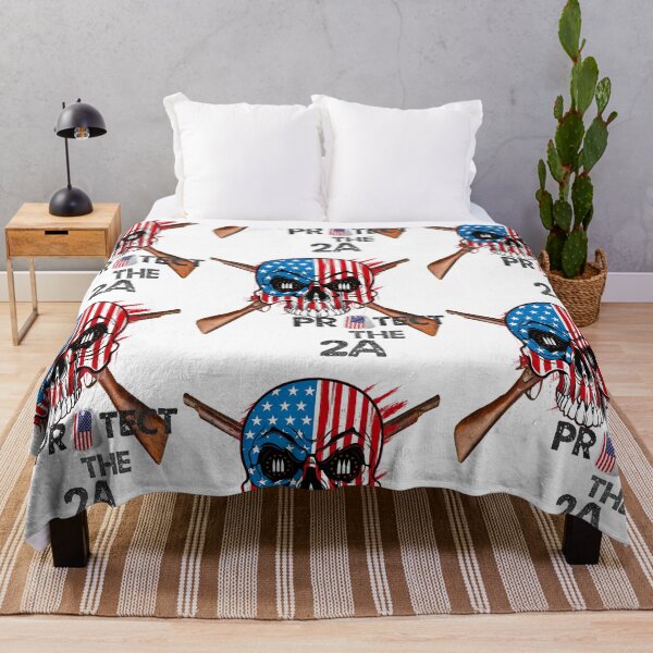 Item preview, Protect the 2A American flag skull designed and sold by Designs Of all kinds.