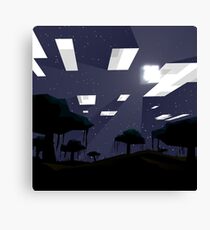 Minecraft Nightscape Canvas Print