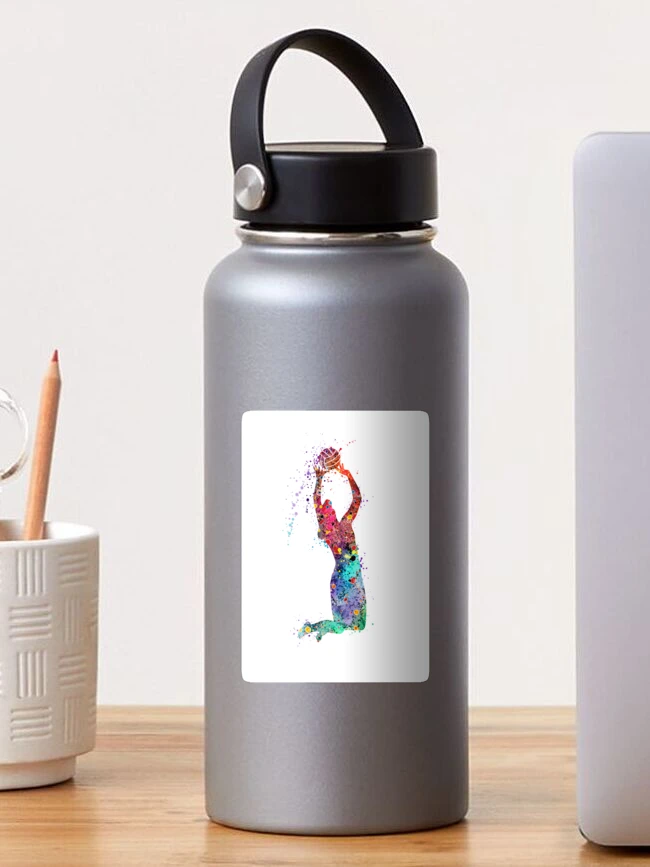 Soccer Girl Player Watercolor Art Gift Sports Art Water Bottle by LotusArt