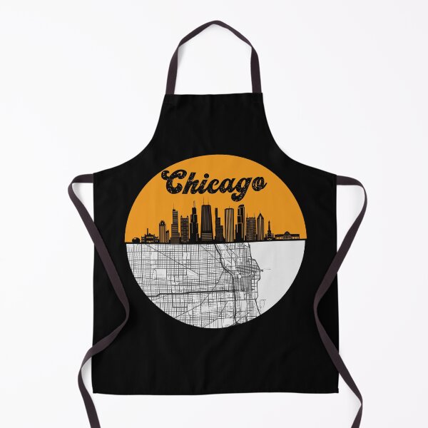 Item preview, Chicago City Skyline With Map Vintage designed and sold by KrisSidDesigns.