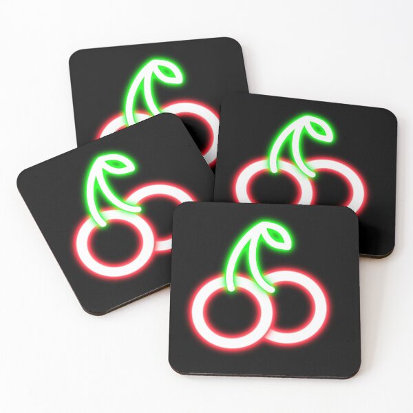 Item preview, Glowing Neon Red Cherries designed and sold by ADreamWorld.