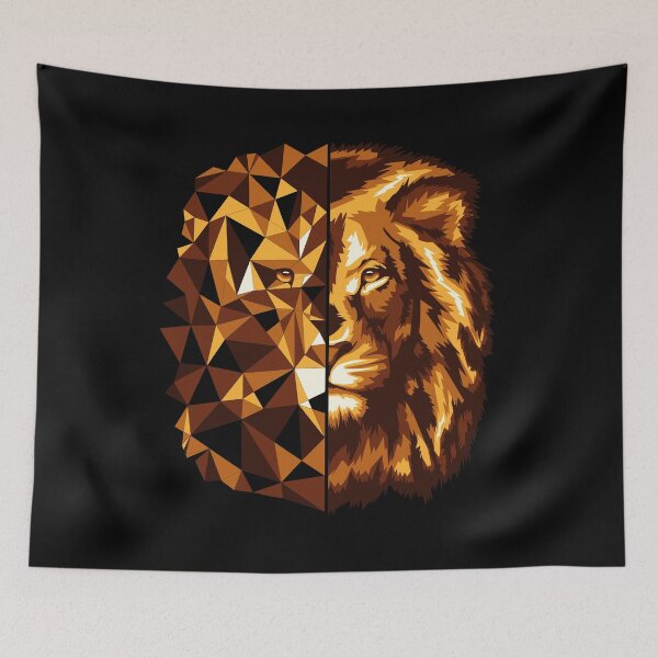 Item preview, Lion Lion Head Wildcat Polygon Poly Triangle Design Graphic designed and sold by brunsch-print.