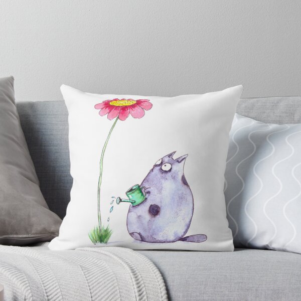 Item preview, The funny grumpy cat with a big flower designed and sold by Pechenuka.