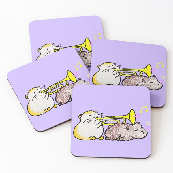 Item preview, Chubby hamster plays trumpet on sleeping hamster Cute funny gift for brass instrument musician designed and sold by AliceXueTrp.
