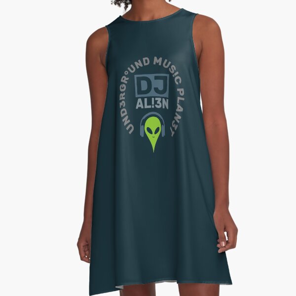 DJ Underground Music Planet Aliens A-Linien Kleid