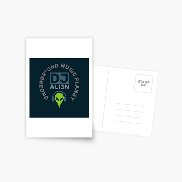 DJ Underground Music Planet Aliens Postkarte
